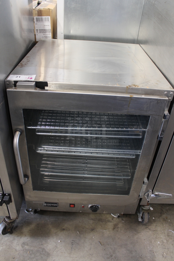 Doyon RPBBQ Stainless Steel Commercial Heated Holding Cabinet on Commercial Casters. 120 Volts, 1 Phase. Tested and Working!