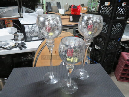 One Set Of Assorted Silver Decor. 3XBID