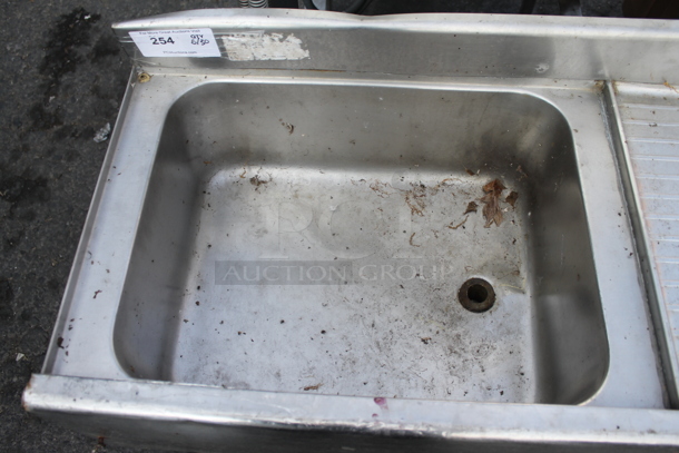 Commercial Stainless Steel 4 Bay Sink With Left And Right Drain Boards And Faucet On Galvanized Legs. - Image 2 of 9