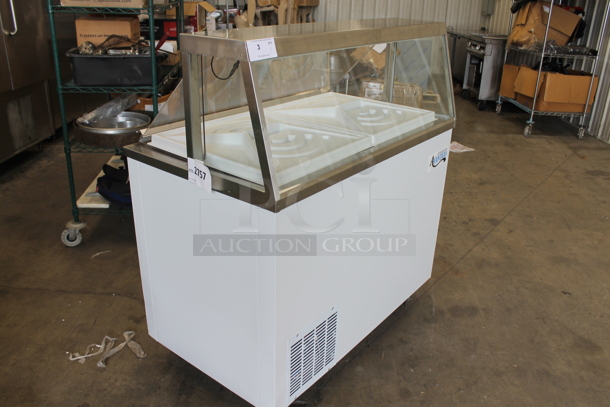 BRAND NEW SCRATCH AND DENT! 2023 Avantco 178CPW47HC Metal Commercial Floor Style Ice Cream Dipping Cabinet w/ Ice Cream Tub Collars. 115 Volts, 1 Phase. Tested and Working! - Image 2 of 9