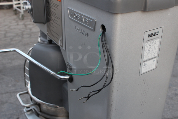 BRAND NEW SCRATCH & DENT! Hobart Legacy+ HL300-1 30 Qt. Planetary Floor Mixer with Guard & Standard Accessories - 240V, 3 Phase, 3/4 hp. This unit is designed for a direct power connection. Features a 3/4" conduit hole where with wires coming out for easy access and connection.  - Image 7 of 7