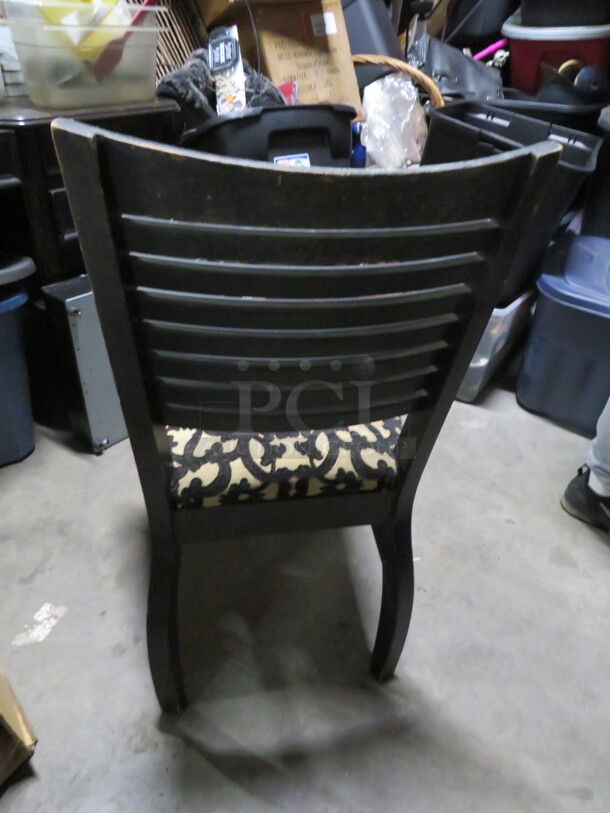 Black Wooden Chair With Cushioned Seat. 2XBID - Image 2 of 2