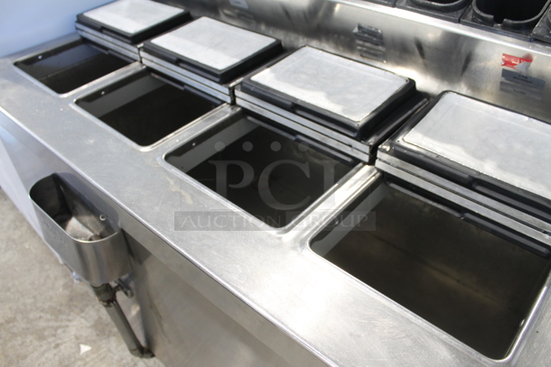 Stainless Steel Commercial Freezer w/ 4 Center Hinge Lids, 9 Rail Drop Ins and Dipwell. Tested and Working! - Image 6 of 7