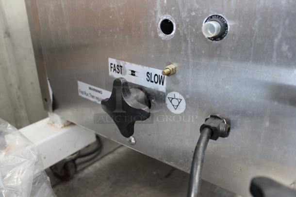 2021 Hualing HB-350 Stainless Steel Commercial Floor Style Heavy Duty Slicer. 110 Volts, 1 Phase. Tested and Powers On But Parts Do Not Move. - Image 4 of 5