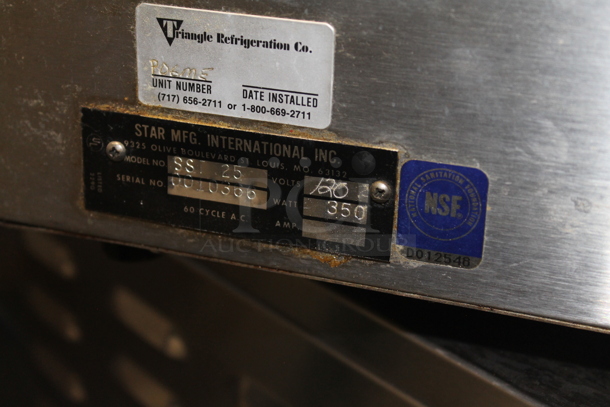 Star SST 25 Stainless Steel Commercial Countertop Heated Warming Drawer. 120 Volts, 1 Phase. Tested and Working! - Image 9 of 9