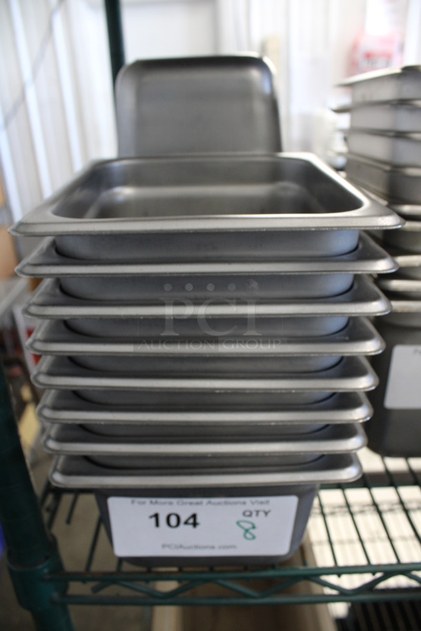 8 Stainless Steel 1/6 Size Drop In Bins. 1/6x4. 8 Times Your Bid!