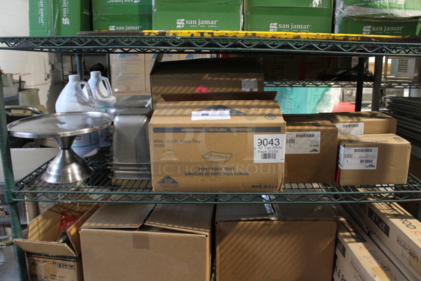 ALL ONE MONEY! Tier Lot of Various Items Including Stainless Steel Drop In Bins, Metal Cake Stand and NEW Vollrath Napkin Dispensers - Image 1 of 6