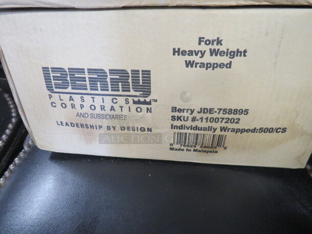 One Case Of 500 Individually Wrapped Heavy Weight Forks. - Image 1 of 2