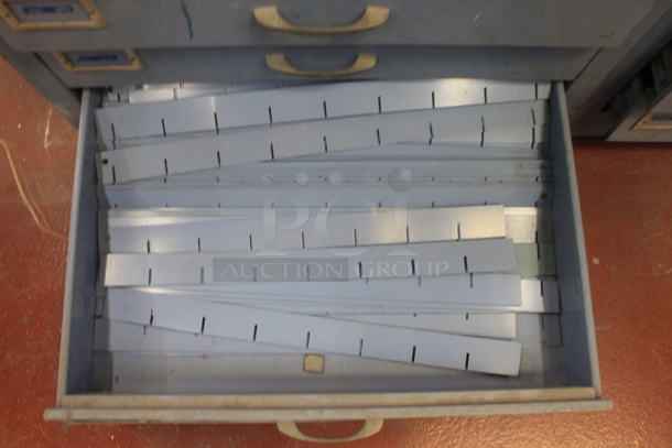 Blue Metal 9 Drawer Filing Cabinet w/ Contents. BUYER MUST REMOVE. - Image 8 of 8