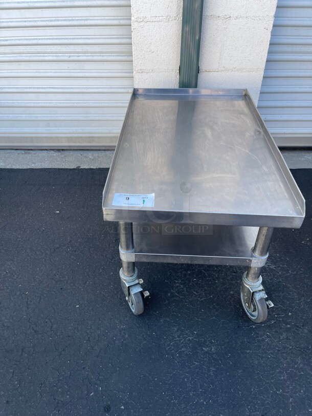 Clean! Commercial Stainless Steel 19 inch Heavy Duty Equipment Stand NSF Great For Small Mixer or Meat Slicer On Casters