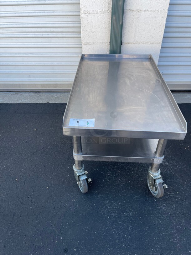 Clean! Commercial Stainless Steel 19 inch Heavy Duty Equipment Stand NSF Great For Small Mixer or Meat Slicer On Casters - Image 1 of 8