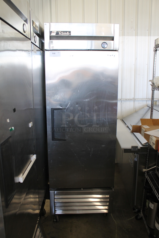 2013 True T-23F ENERGY STAR Stainless Steel Commercial Single Door Reach In Freezer w/ Poly Coated Racks on Commercial Casters. 115 Volts, 1 Phase. Tested and Powers On But Does Not Get Cold - Image 1 of 7