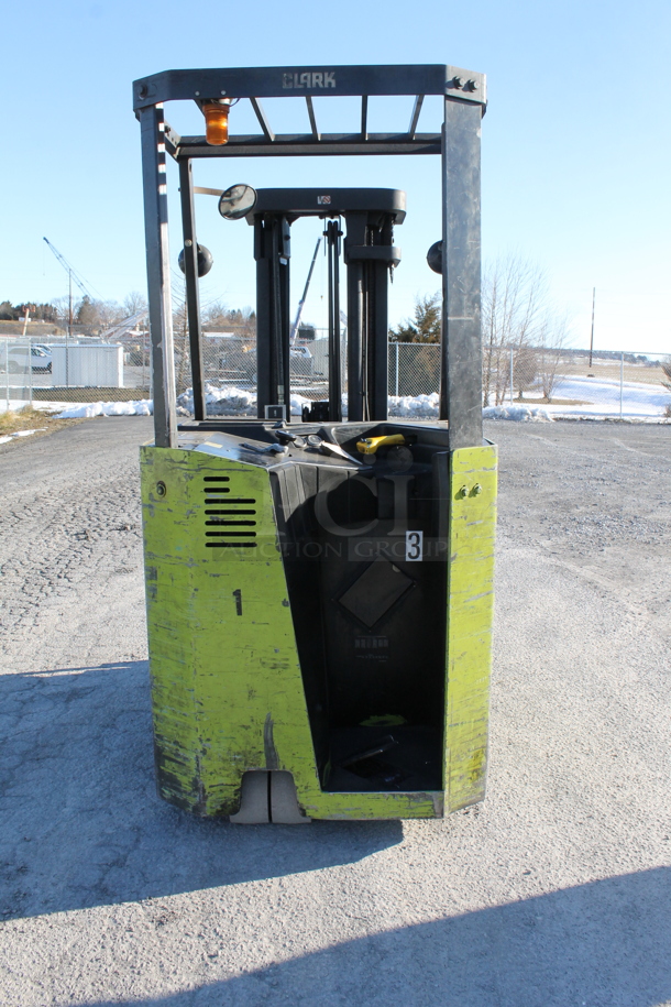 Clark ESMII-25 Metal Industrial 5,000 Pound Capacity Electric Powered Rider Forklift w/ Tennant 24026-18M600B23 Battery Charger. Hours 3,377. Forklift is Tested and Working! - Image 6 of 12