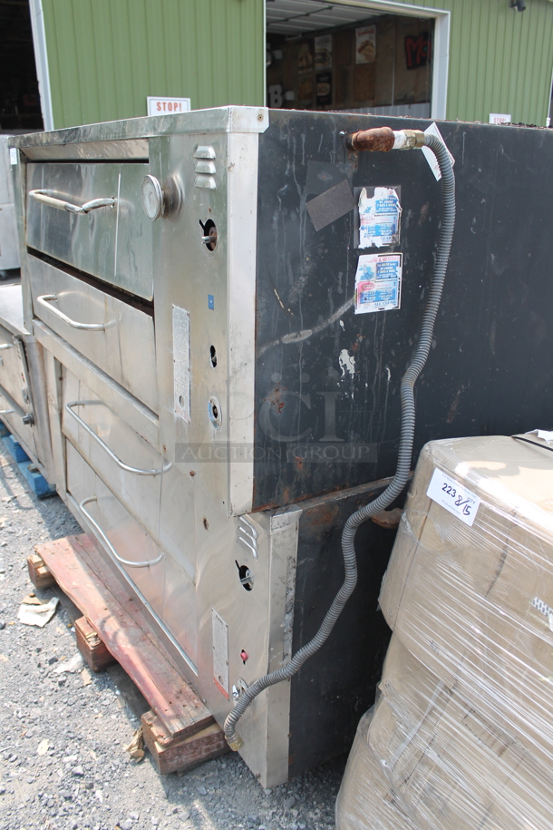2 Bari M6/48 Stainless Steel Commercial Natural Gas Powered Single Deck Pizza Ovens w/ Cooking Stones in Top Oven. 72,000 BTU. 2 Times Your Bid! - Image 2 of 10