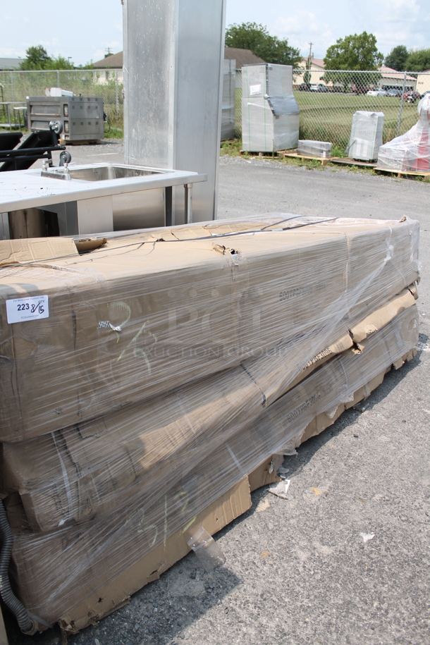 3 BRAND NEW SCRATCH AND DENT! Regency 600TPBF3096 Stainless Steel 14 Gauge Poly Top Work Table Frame. Stock Picture Used as Gallery Picture; Does Not Come w/ Poly Tabletop Pieces. 3 Times Your Bid! - Image 2 of 5