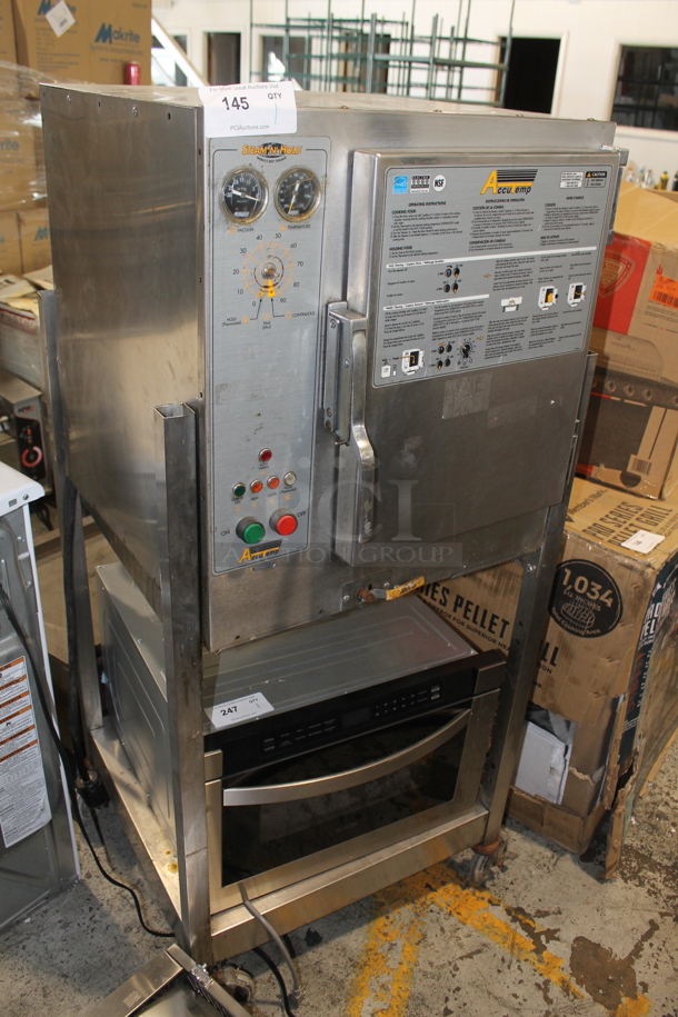 AccuTemp SNH 11 Stainless Steel Commercial Single Door Steam Cabinet w/ Under Shelf on Commercial Casters. 208-250 Volts, 3 Phase. - Image 1 of 10