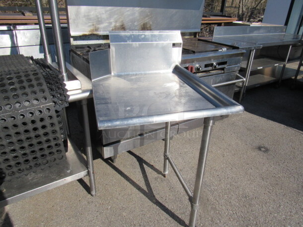 One Stainless Steel Elkay Clean Side Dish Table. #DT-24-RXX. 24X30X45