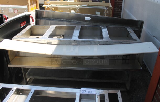 Eagle Stainless Steel Commercial Gas Powered 4 Well Steam Table w/ Cutting Board and Under Shelf. - Image 1 of 8