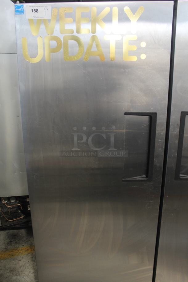 2014 True TG2R-2S ENERGY STAR Stainless Steel Commercial 2 Door Reach In Cooler w/ Poly Coated Racks on Commercial Casters. 115 Volts, 1 Phase. Tested and Working! - Image 5 of 10