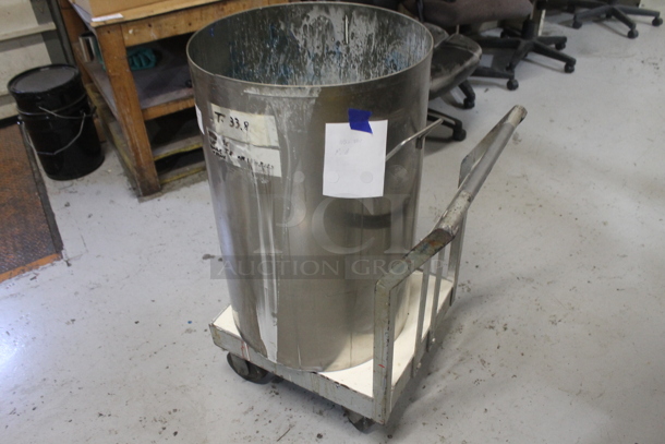 Metal Pot w/ Metal Dolly on Commercial Casters. - Image 3 of 3