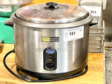 PERFECT! Chefmate by Globe Commercial Pro 25qt Rice Cooker, Model No: CPRC25, 120V~, 60Hz, 1440W