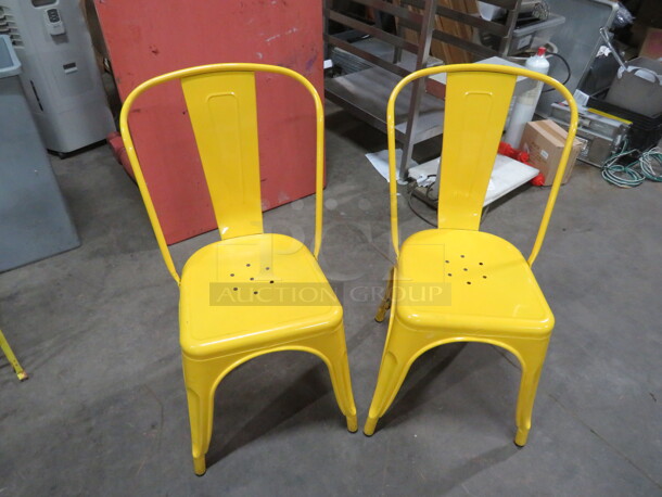 Yellow Metal Industrial Look Chair. 2XBID - Image 1 of 1