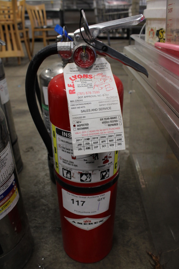 Amerex Dry Chemical Fire Extinguisher. 5x7x20