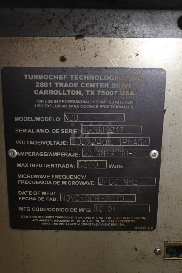 2013 Turbochef NGO Metal Commercial Countertop Electric Powered Rapid Cook Oven. 208/240 Volts, 1 Phase. - Image 7 of 9