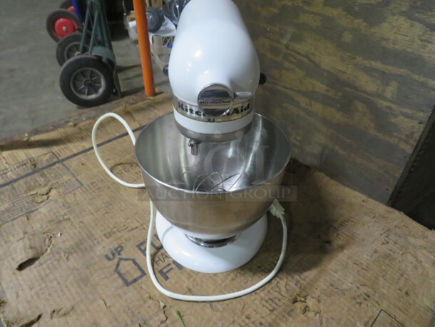 One Kitchenaid Mixer With Bowl And Whip.
