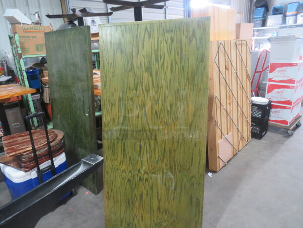 One Wooden Table Top In A Green Finish. 64X30. TOP ONLY NO BASE!