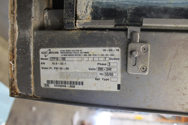 2018 Alto-Shaam CTP10-10E Commercial Stainless Steel Electric Combitherm Oven With Polycoated Racks On Steel Stand With Undershelf. 208-240 V, 3 Phase.  - Image 8 of 11