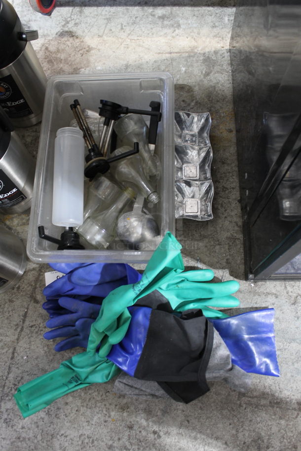 ALL ONE MONEY! Lot of Various Items Including Gloves and Bottles - Image 1 of 4