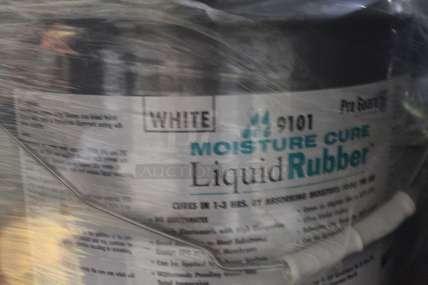 ALL ONE MONEY! PALLET LOT OF 24 Gray Barrels of Moisture Cure Liquid Rubber. BUYER MUST REMOVE. - Image 5 of 5