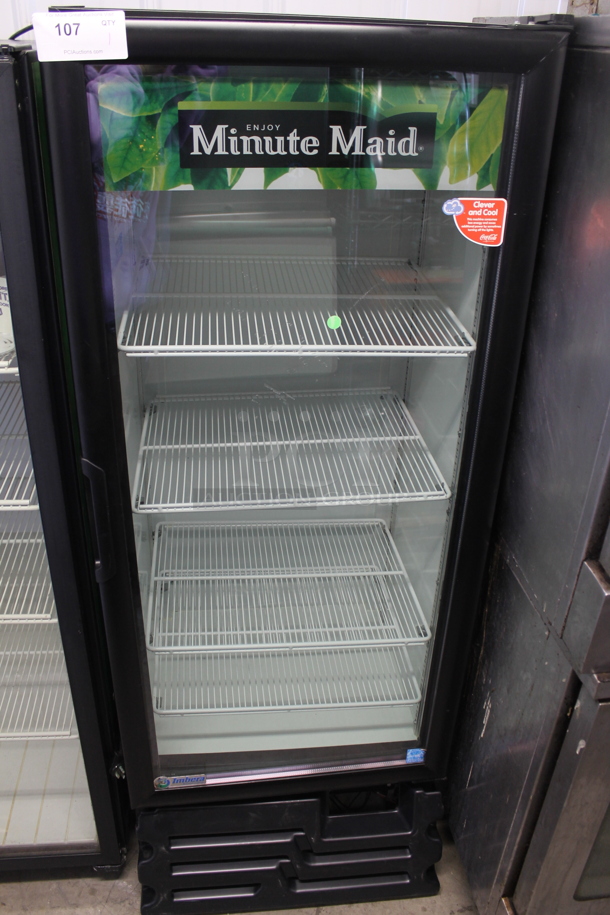 Imbera VR12 Metal Commercial Single Door Reach In Cooler Merchandiser w/ Poly Coated Racks. 115 Volts, 1 Phase. Tested and Powers On But Does Not Get Cold  - Image 1 of 5