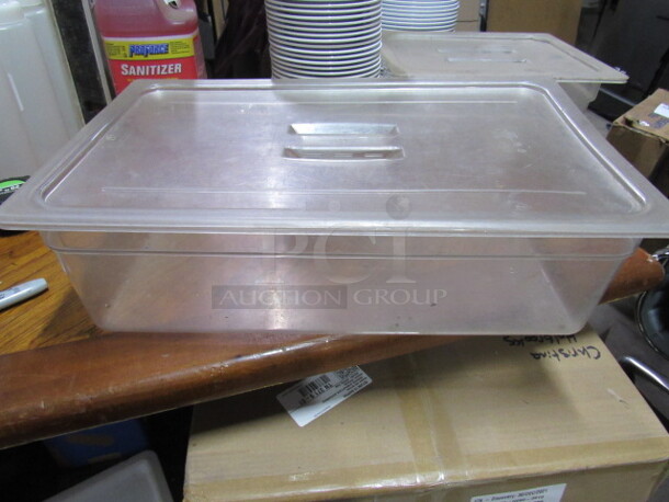 One Cambro Full Size 6 Inch Deep Food Storage Container With Lid.