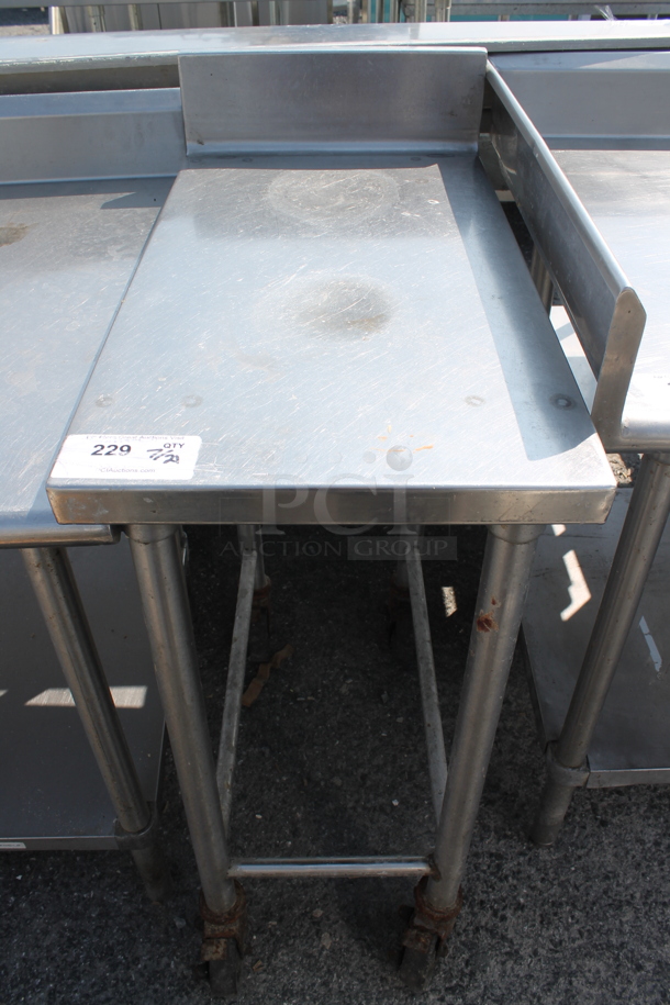 Stainless Steel Commercial Table w/ Back Splash and Under Shelf on Commercial Casters. - Image 1 of 4