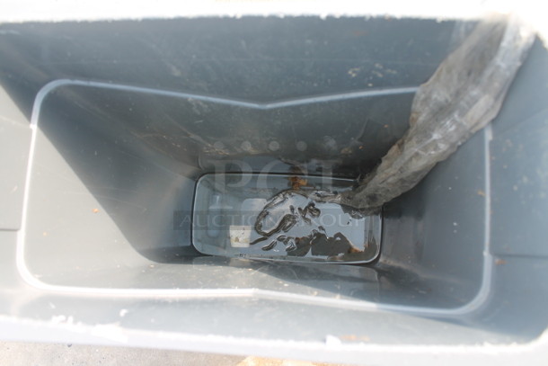 2 Poly Slim Jim Trash Cans; Black and Gray. 2 Times Your Bid!  - Image 5 of 5