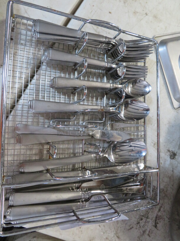 One Flatware Holder Full Of Flatware. - Image 1 of 1