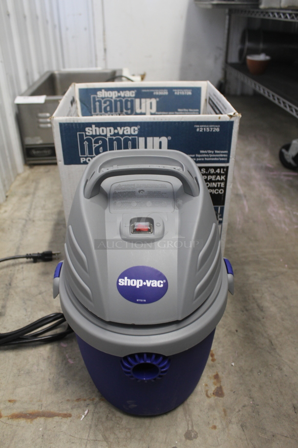 BRAND NEW WITH BOX! L250 2.5 Gallon Portable Blue Shop Vac. 120V. Tested And Working! 