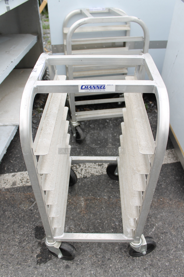 Channel Metal Commercial Pan Transport Rack on Commercial Casters.  - Image 1 of 5