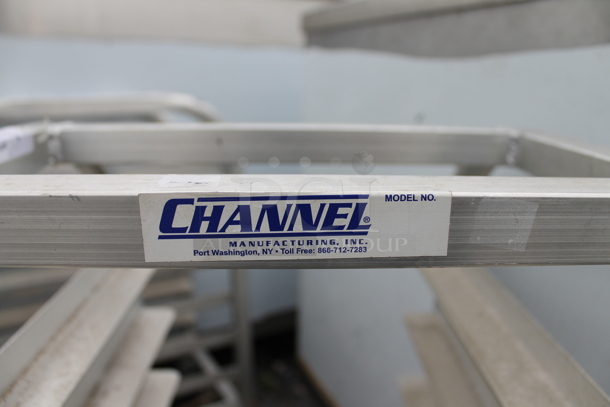 Channel Metal Commercial Pan Transport Rack on Commercial Casters.  - Image 2 of 5