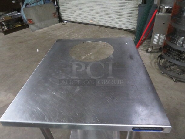 One Stainless Steel table With Stainless Under Shelf, With Cut Out. 30X24X38 - Image 2 of 4