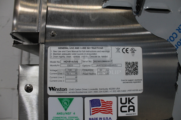 BRAND NEW SCRATCH AND DENT! 2023 Winston HOV5-14UV Stainless Steel Commercial Electric Powered Full Height Insulated 2 Half Size Door Mobile Heated Cabinet. 120 Volts, 1 Phase. Tested and Working! - Image 5 of 8