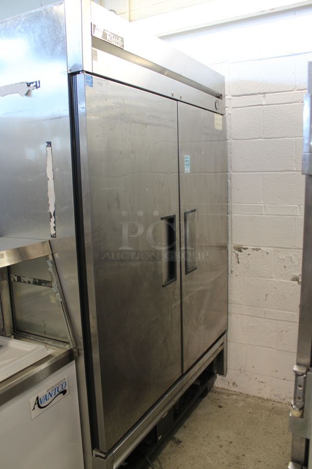 2013 True T-49F ENERGY STAR Stainless Steel Commercial 2 Door Reach In Freezer w/ Poly Coated Racks on Commercial Casters. 115 Volts, 1 Phase. Tested and Working! - Image 1 of 6