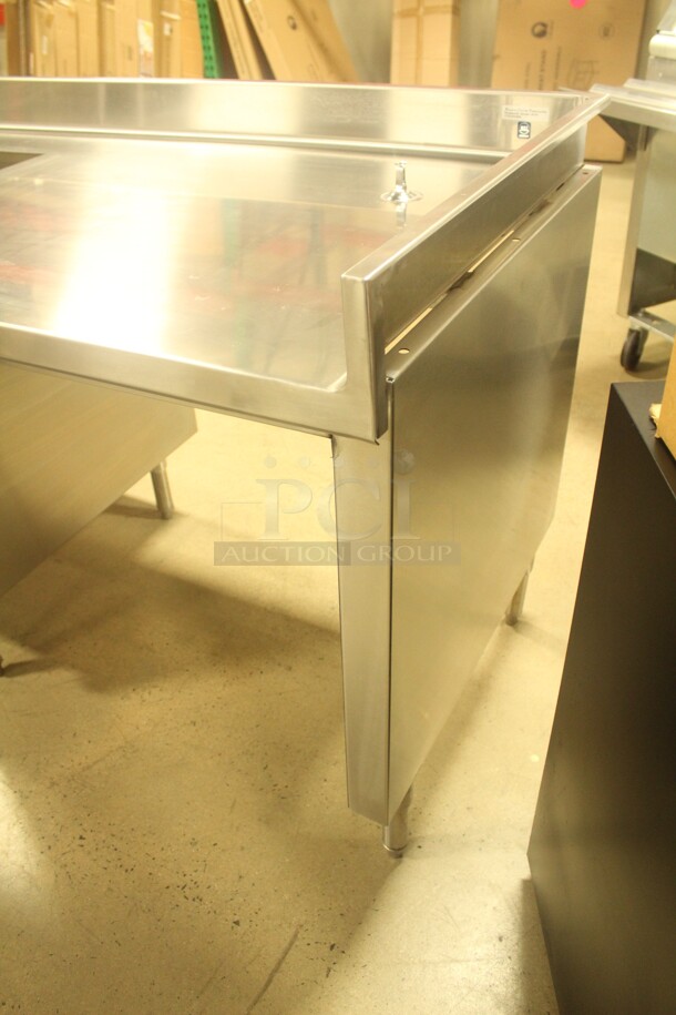 NEW! Commercial Stainless Steel Table With Sink Cutout, Understorage, And Backsplash. 64x32x40.5 - Image 4 of 4