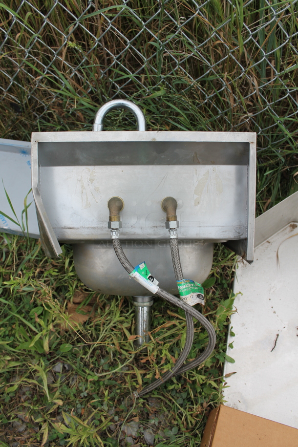 Krowne HS-2L Stainless Steel Commercial Single Bay Wall Mount Sink w/ Faucet and Handles. - Image 6 of 6