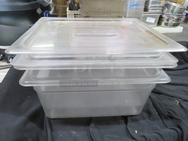 1/2 Size 6 Inch Deep Food Storage Container With Lid. 2XBID