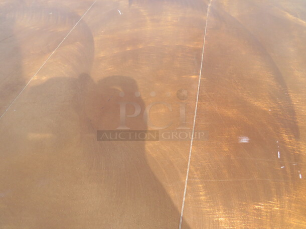 One Round Aluminum Folding Table By Southern Aluminum, With  Bronze Color Swirl  Finish. 72X72X30 - Image 2 of 2