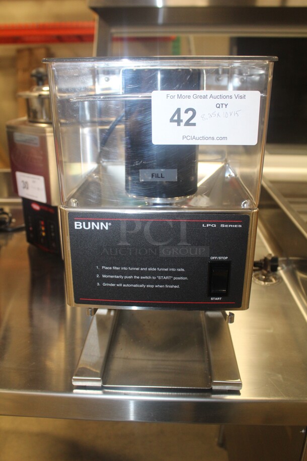 NEW! Bunn 20580.0001 Commercial Stainless Steel 6lb Single Hopper Coffee Grinder. 8.25x10x15. 120V/60Hz. 