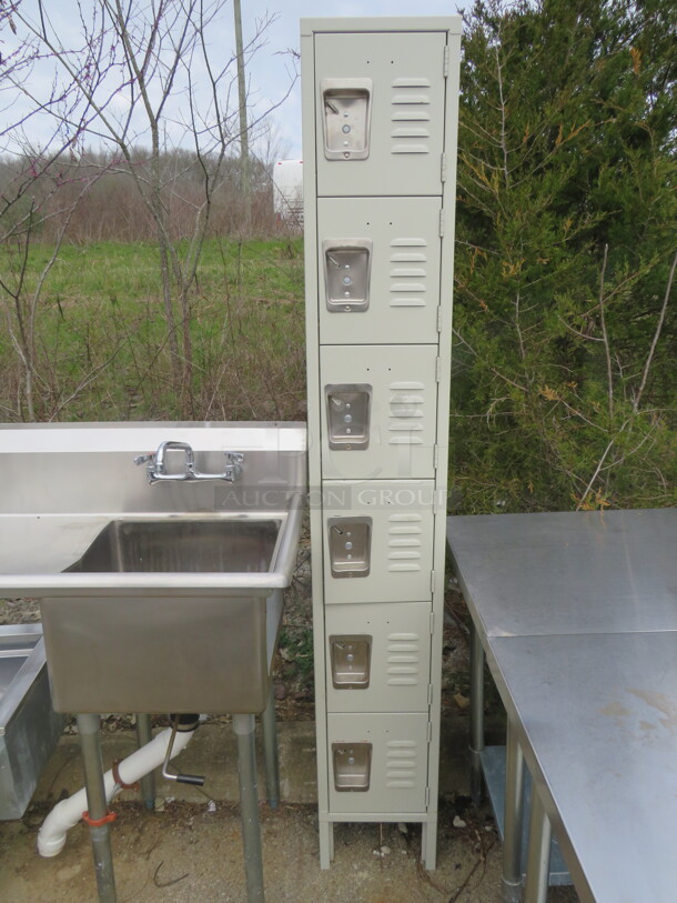 One 6 Hole Metal locker Set. 12X18X78 - Image 1 of 1